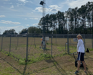 Student working with the Mesonet