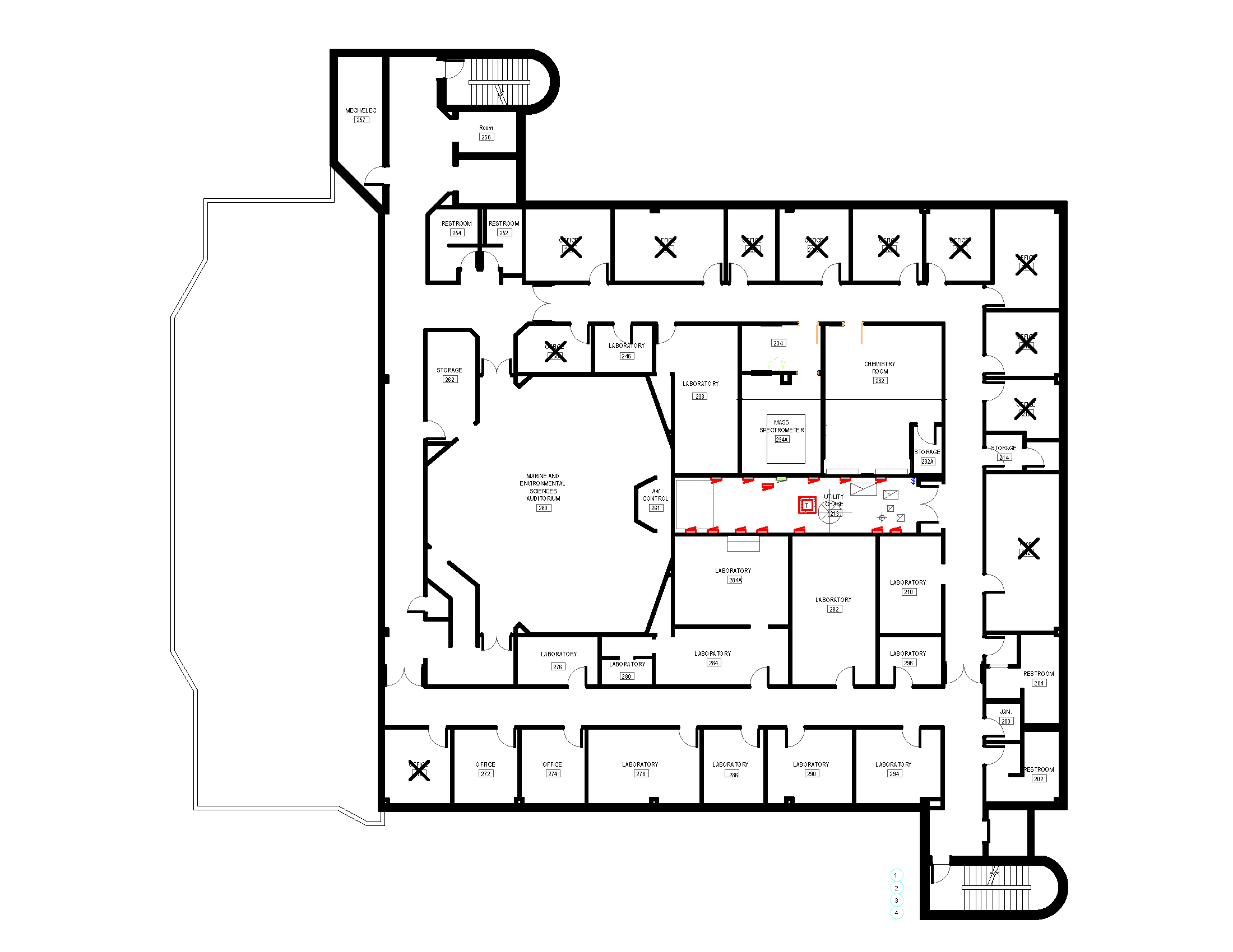 Marine Sciences Building 2nd floor Layout.