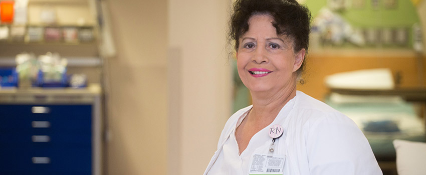 RN Nurse smiling in the hospital